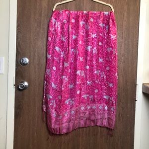 Love Shop Pink Silk Scarf